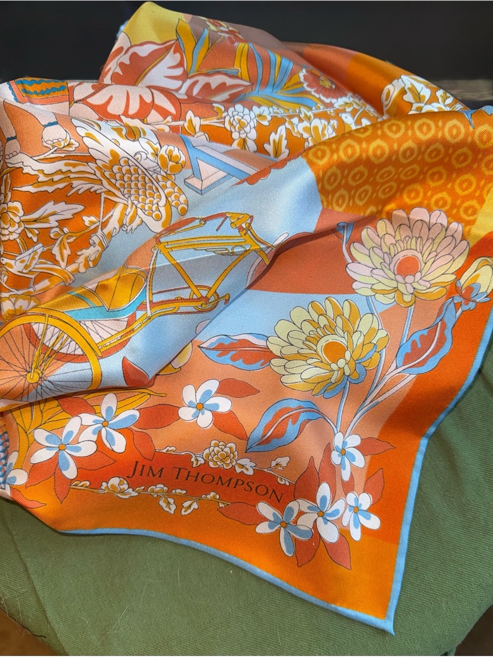 Jim Thompson “Surawong” Orange Silk Scarf